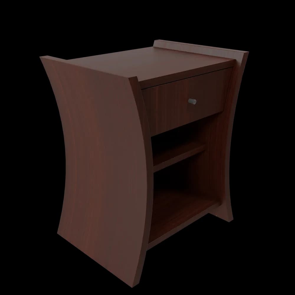 Bedside Table African Cherry view 1