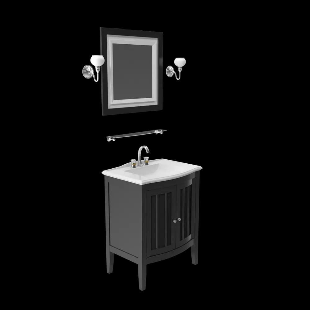 Wooden Bathroom Sink With Mirror view 1