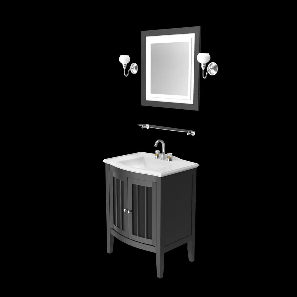 Wooden Bathroom Sink With Mirror view 2